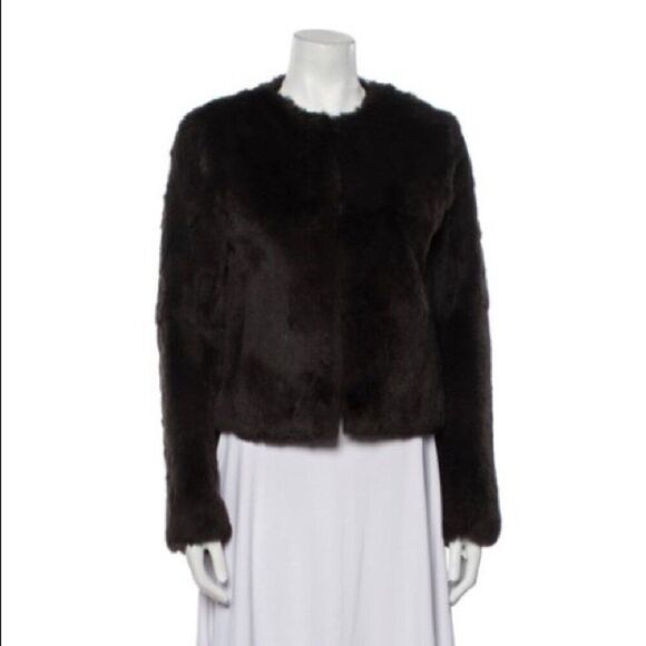 Theory Cherub Black Rabbit Fur Jacket Size XS - Picture 4 of 14